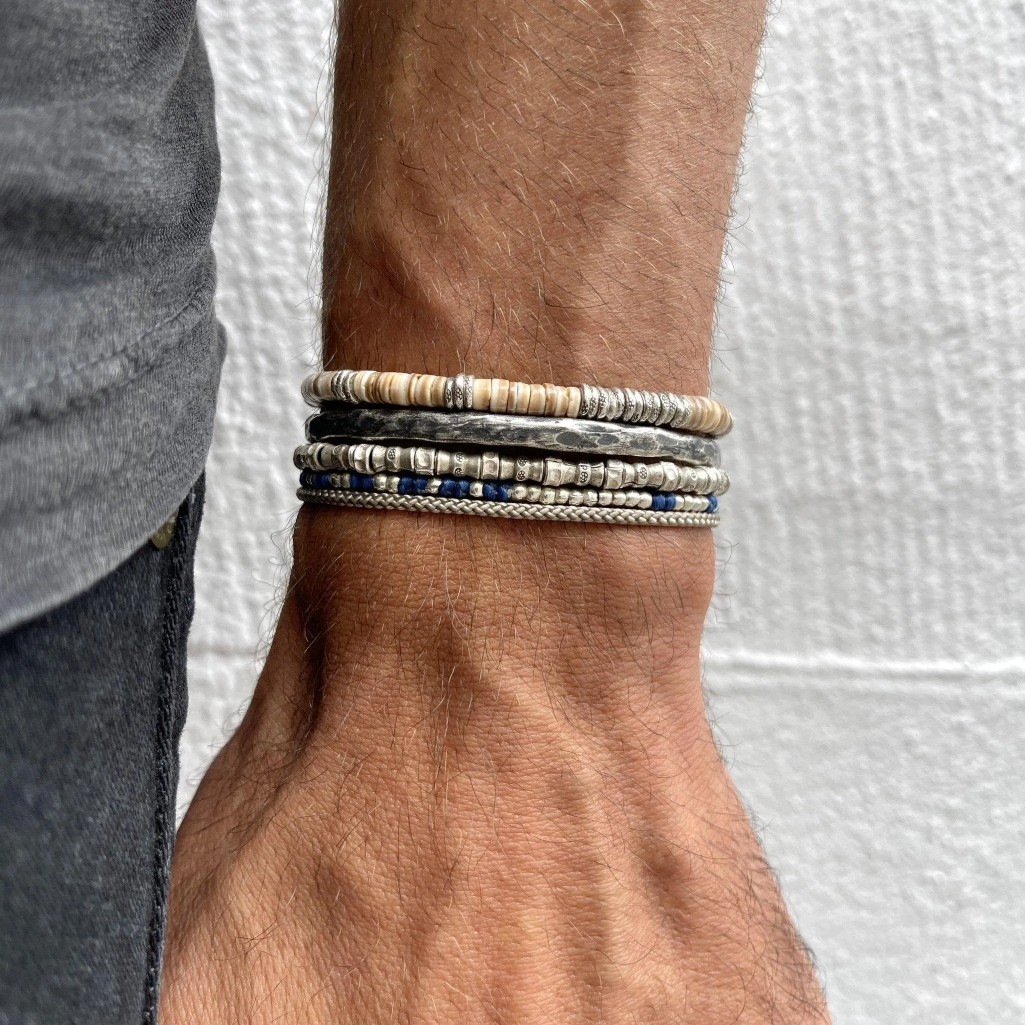 4mm Shell "Rodeo" Bracelet (Shell/Silver)