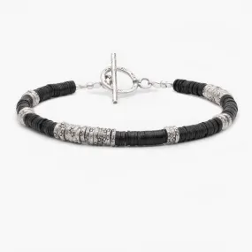4mm Vinyl "Rodeo" Bracelet (Black/Silver)