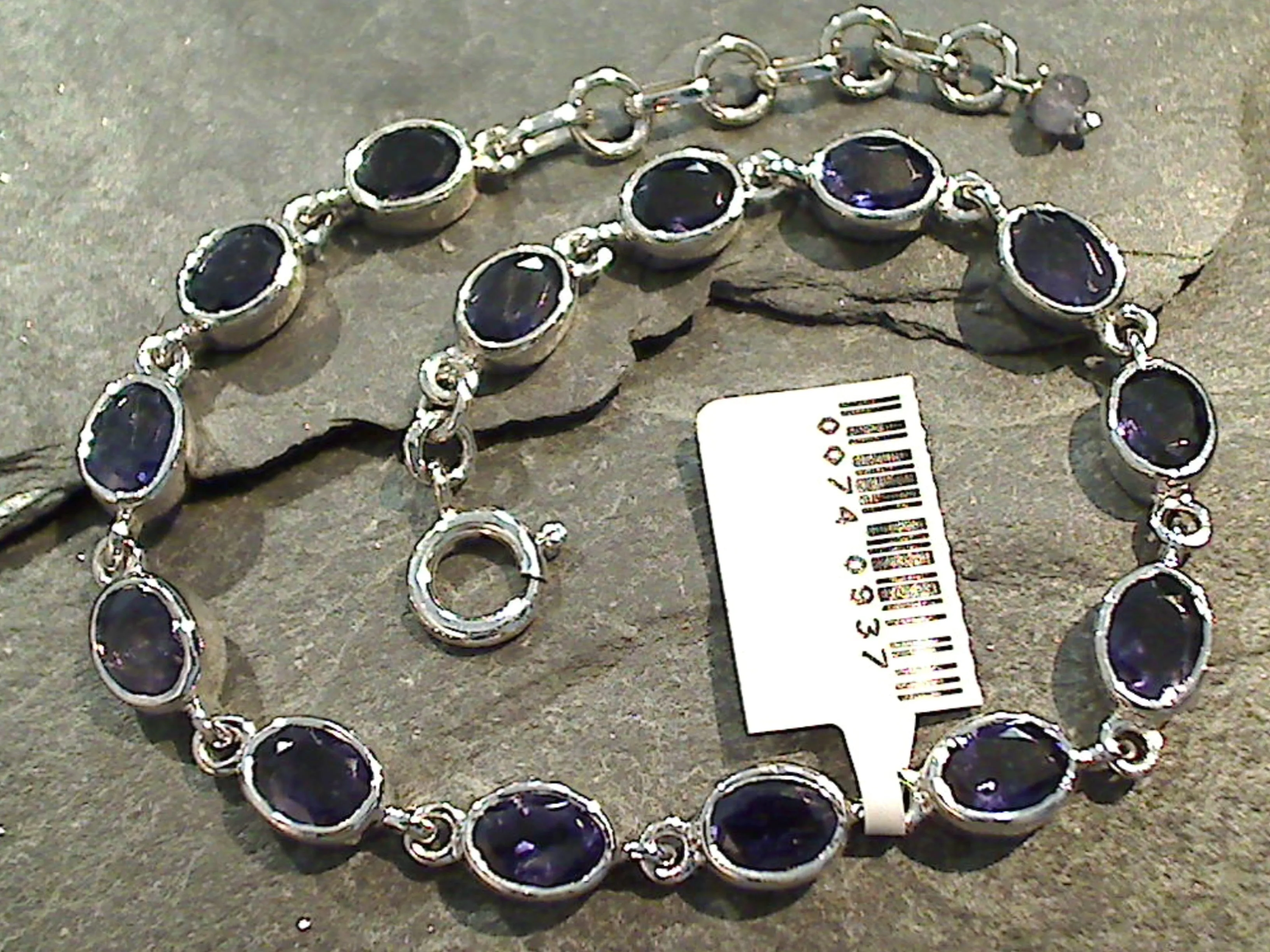 7.75" - 8.75" Iolite, Sterling Silver Bracelet