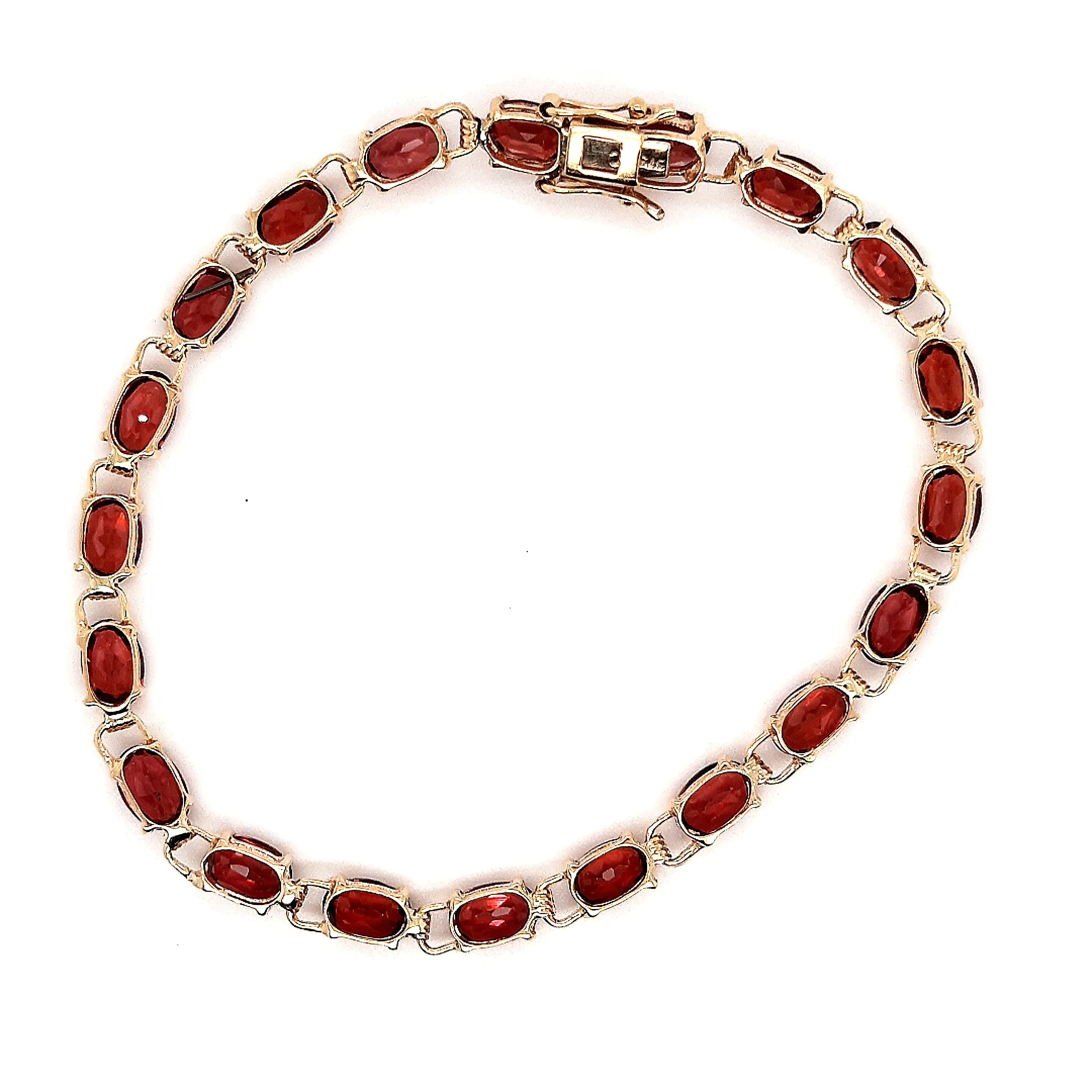 9ct Yellow Gold Garnet Bracelet