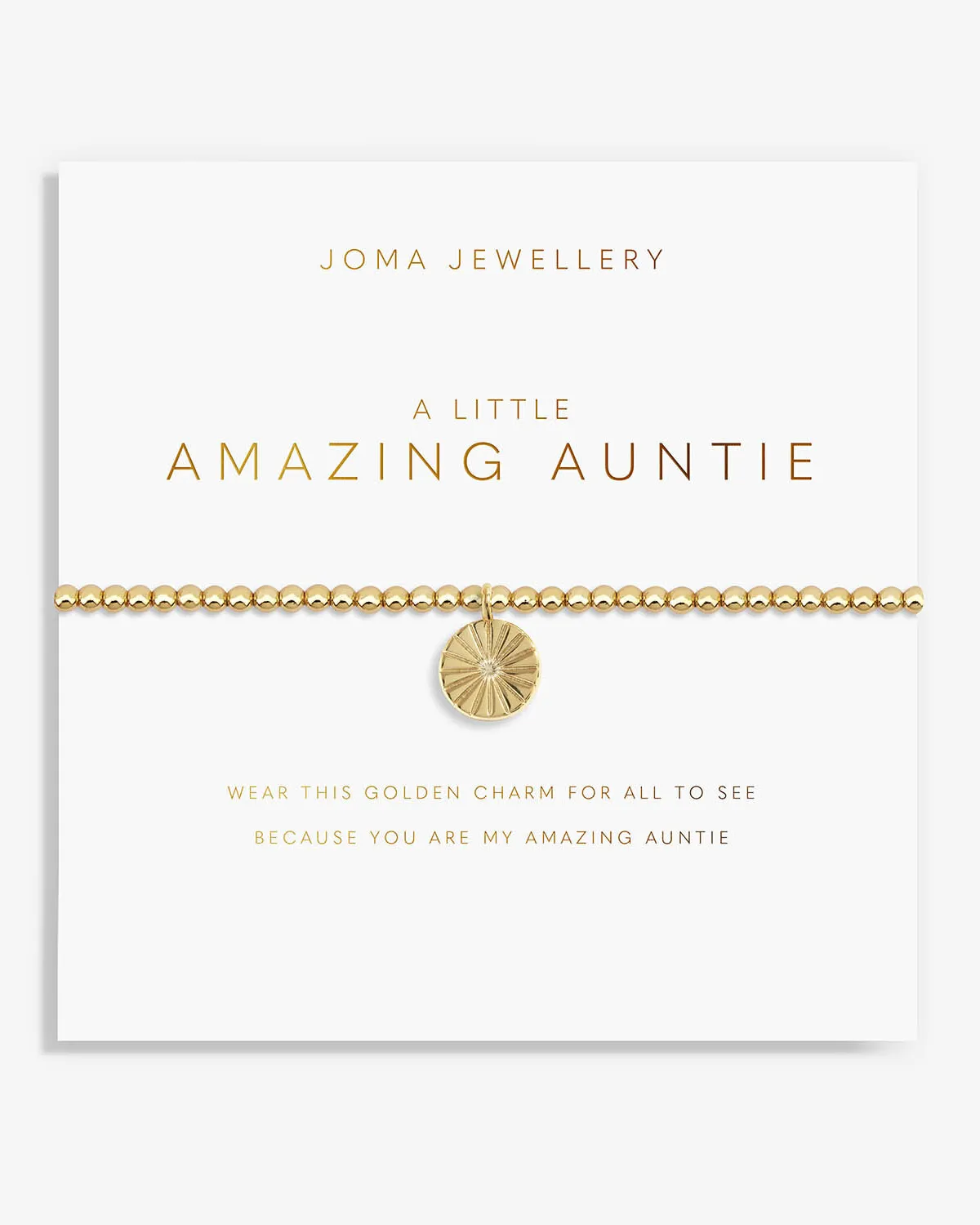 A Little 'Amazing Auntie' Bracelet in Gold