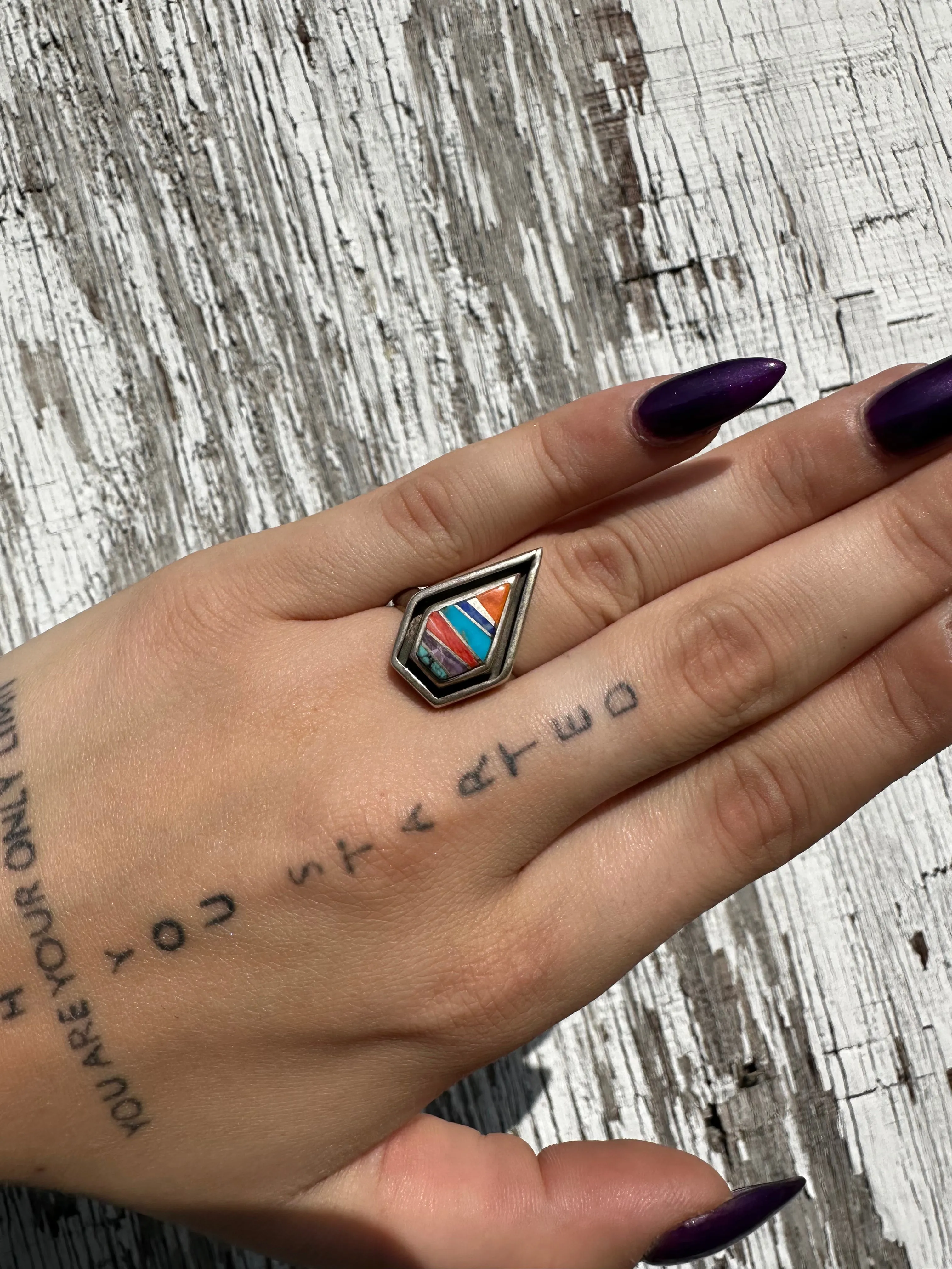 A Touch Of Santa Fe Women's Bullet Shape Sterling Silver Ring R101