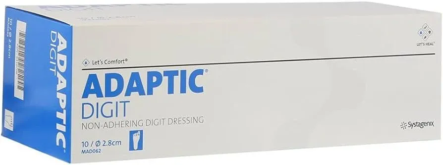 Adaptic Non Adhering Digit 2.8cm Dressing x 10, Toe Large