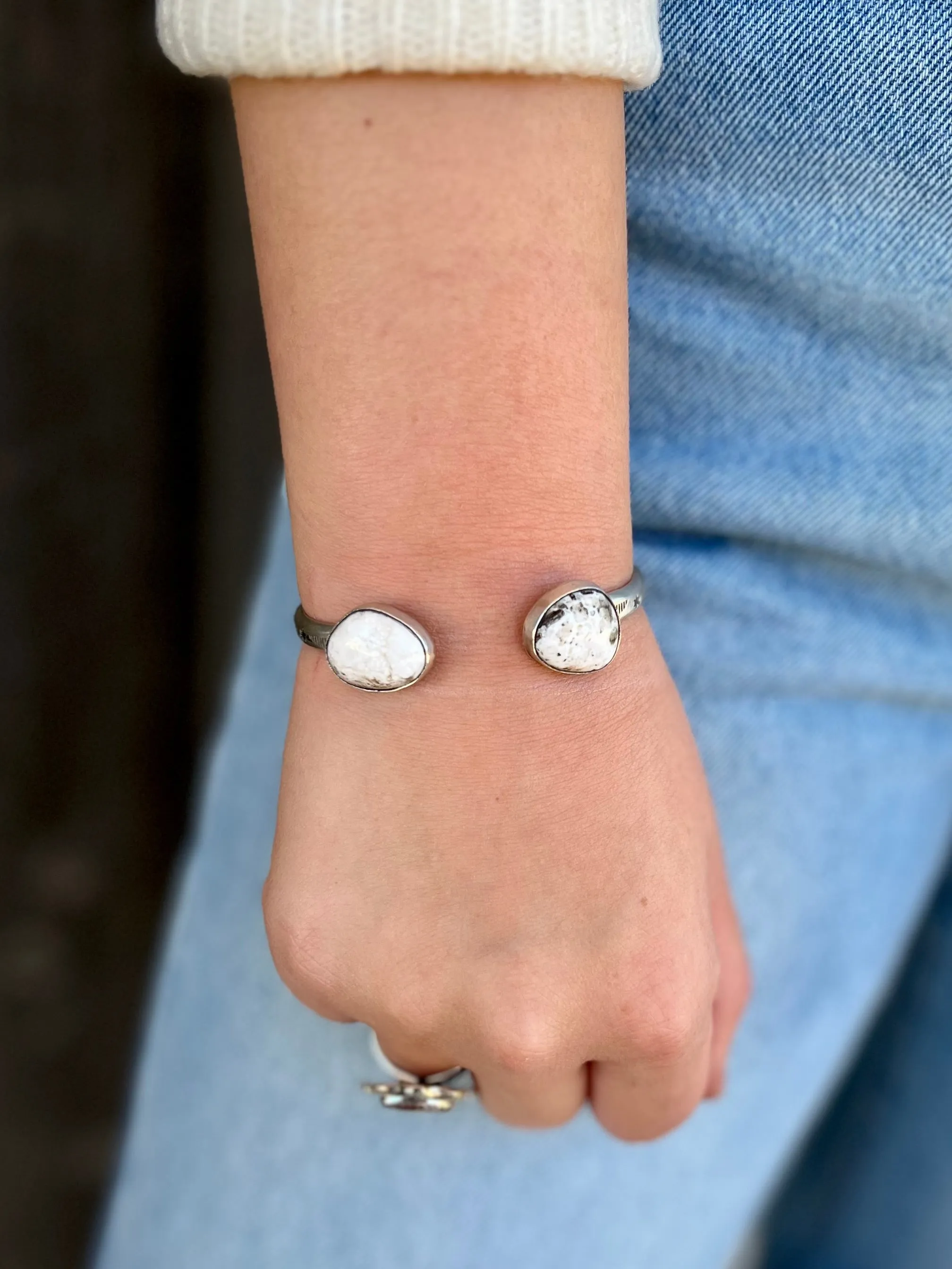 Adjustable Cuff Dove Navajo Sterling Silver Bracelet