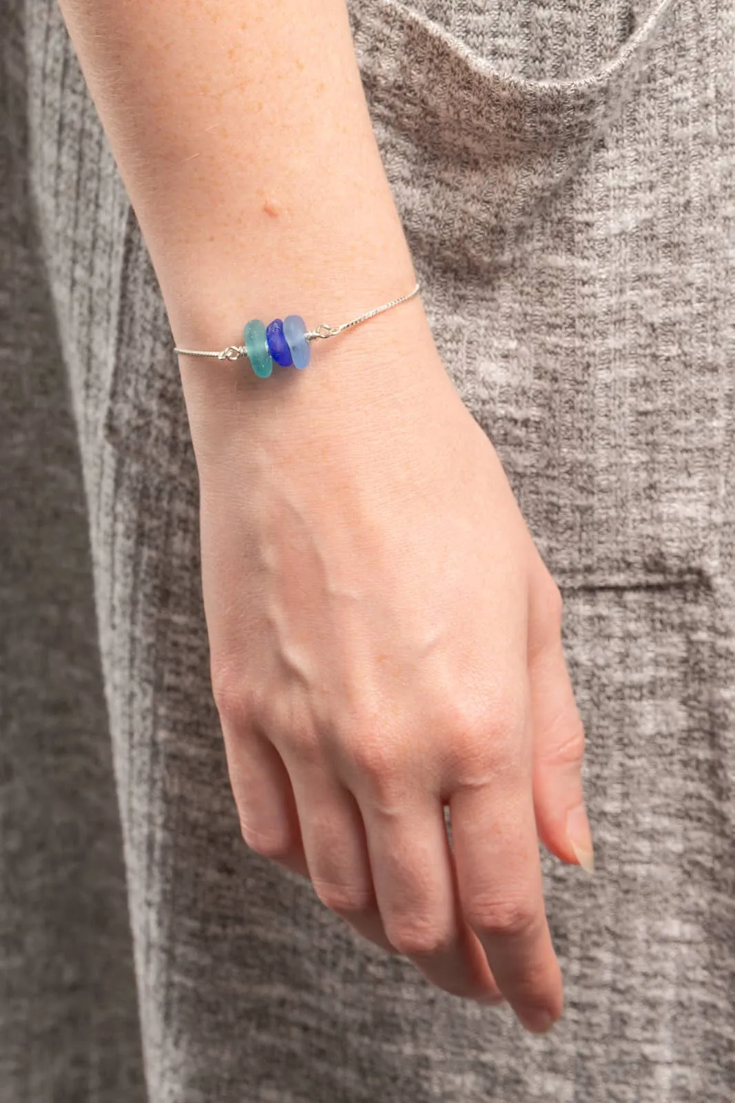 Adjustable Three Stone Bracelet with Gift Box