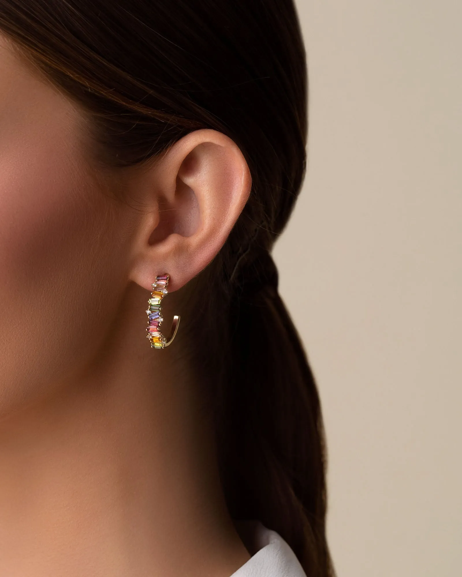 Amalfi Burst Rainbow Midi Hoops