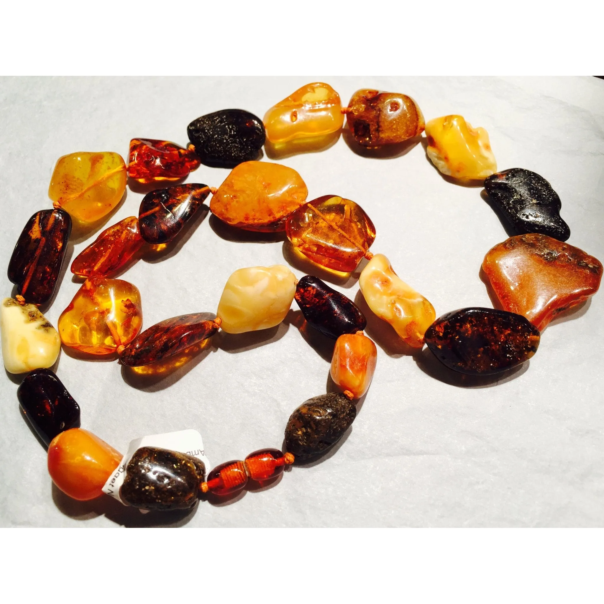 Amber Baltic Freeform Large Nugget Strand/Necklace
