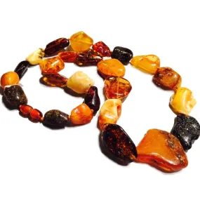 Amber Baltic Freeform Large Nugget Strand/Necklace