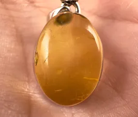 AMBER Crystal Pendant - Sterling Silver - Pendant Necklace, Fine Jewelry, Healing Crystals and Stones 53439