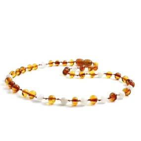 Amber Necklace Cognac & Moonstone | Baby 32cm
