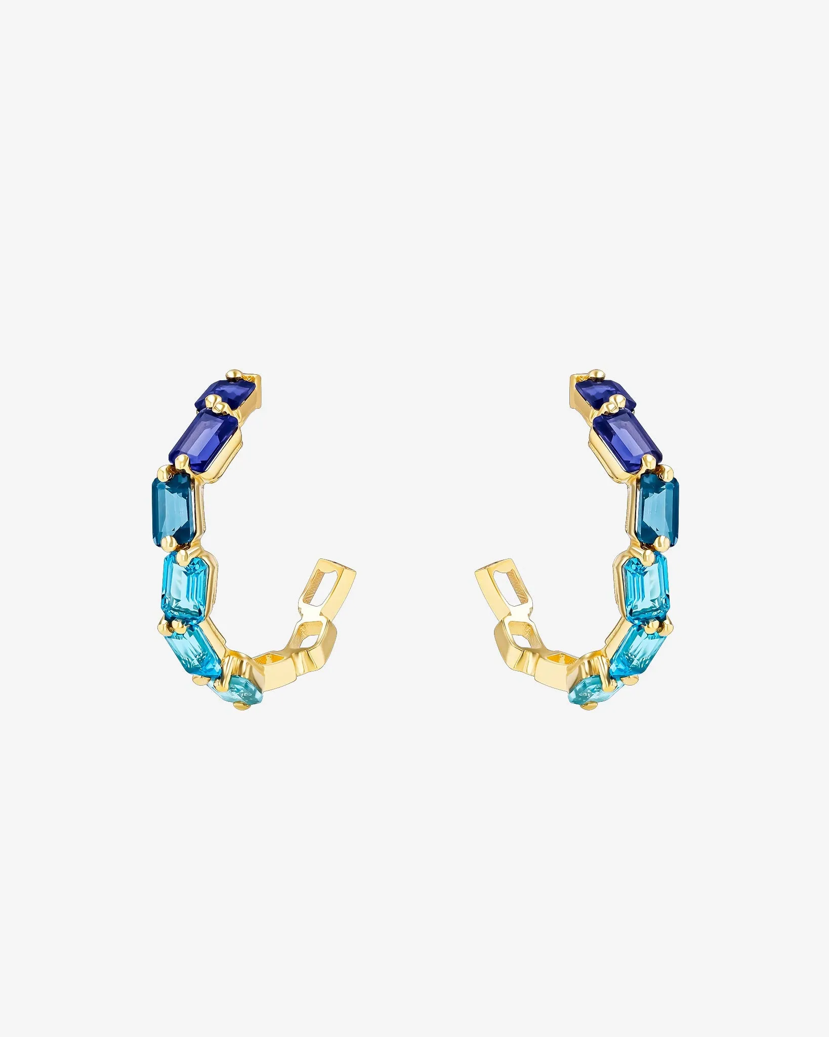 Ann Dark Blue Ombre Midi Hoops