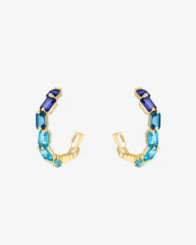 Ann Dark Blue Ombre Midi Hoops