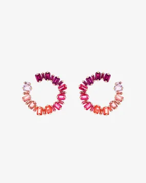 Ann Red Ombre Milli Sideways Hoops