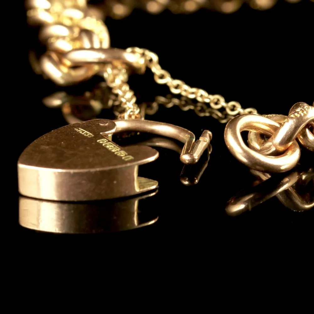Antique Edwardian Fancy Bracelet 9Ct Gold Dated 1908