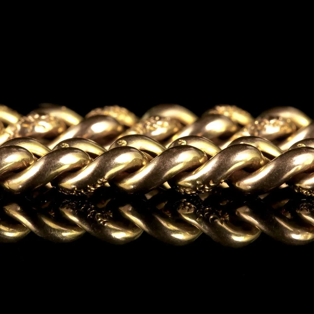 Antique Edwardian Fancy Bracelet 9Ct Gold Dated 1908