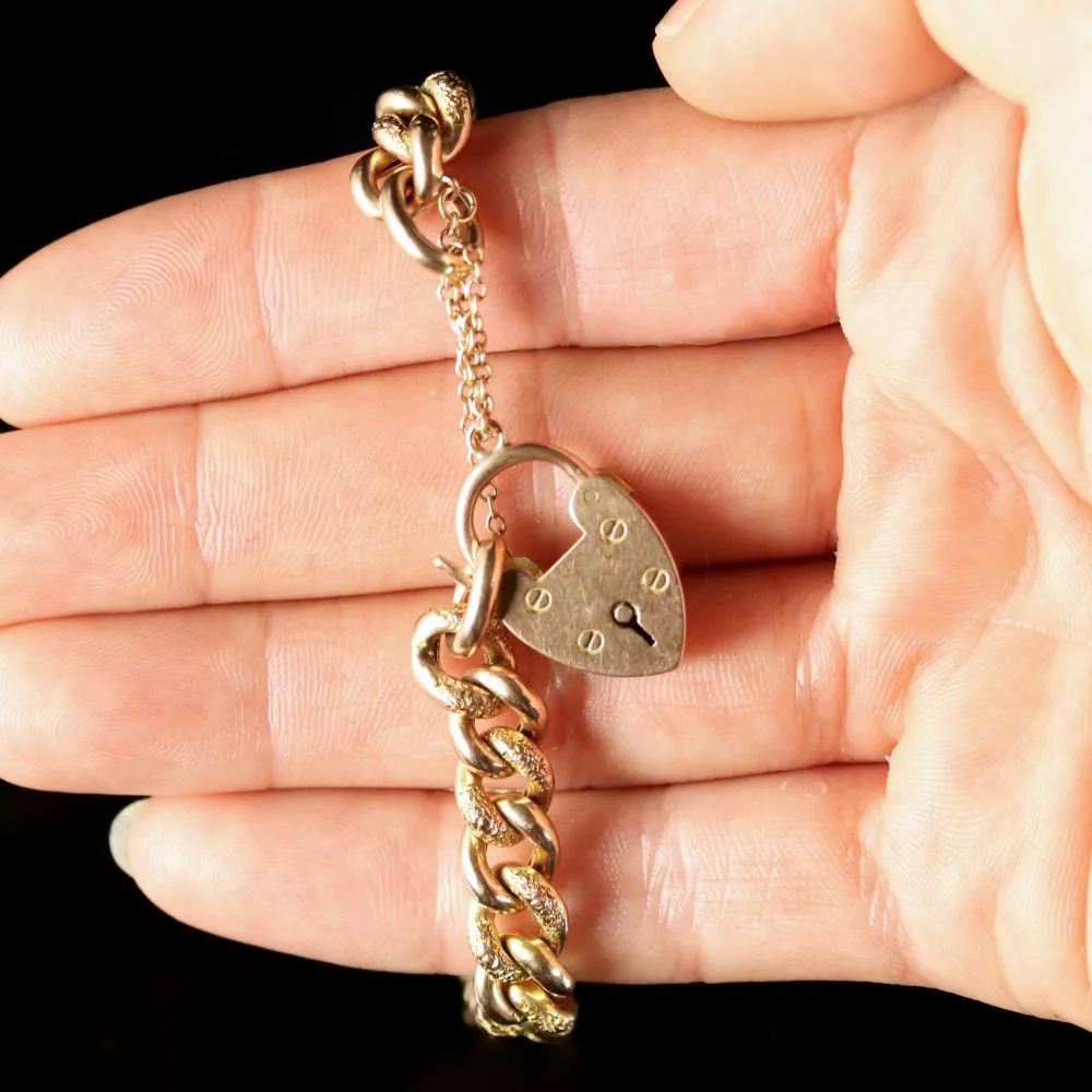 Antique Edwardian Fancy Bracelet 9Ct Gold Dated 1908
