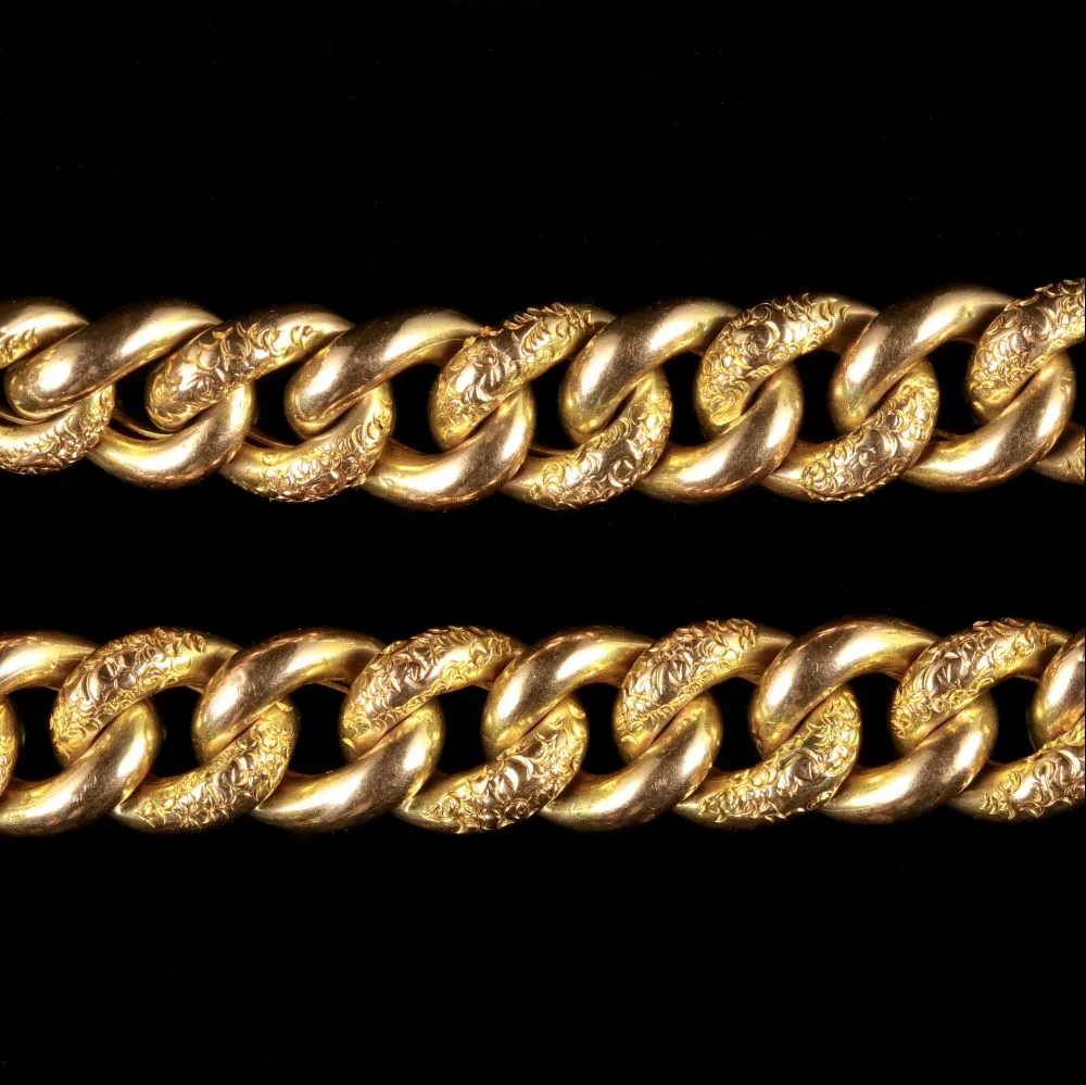 Antique Edwardian Fancy Bracelet 9Ct Gold Dated 1908