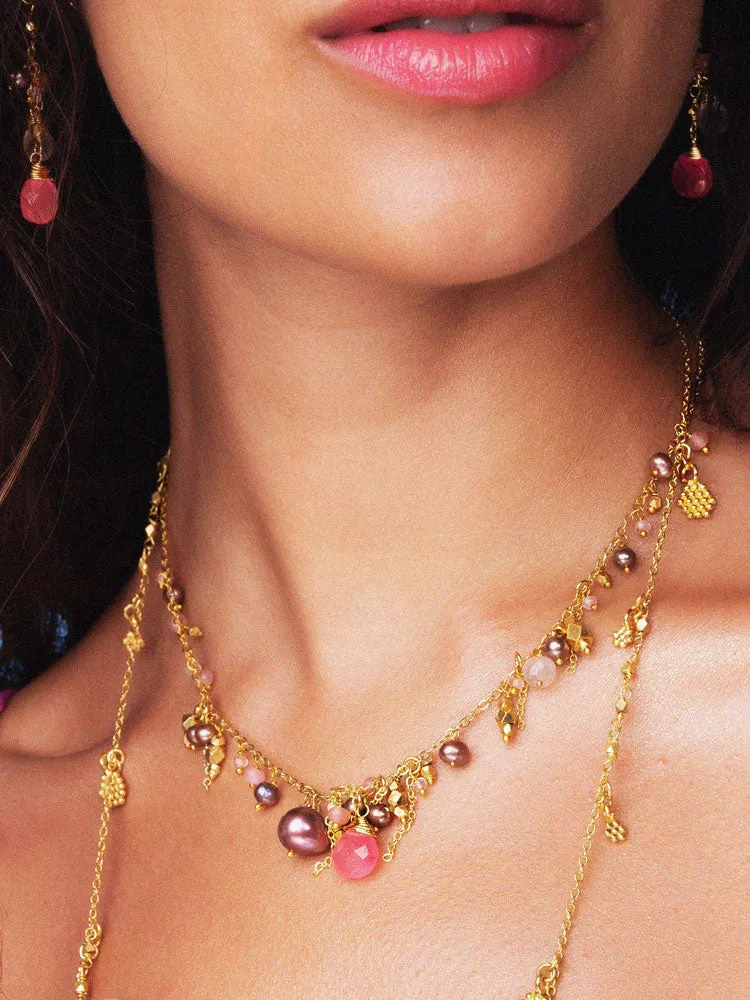 Ashiana Olive Necklace Pink