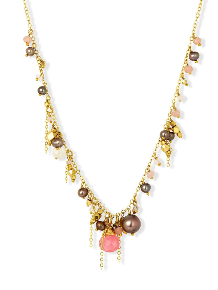 Ashiana Olive Necklace Pink