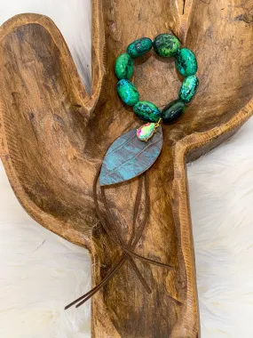 Ashland Green Stone Fringe Bracelet