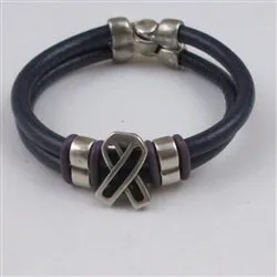 Awareness Purple Leather Bracelet Woman