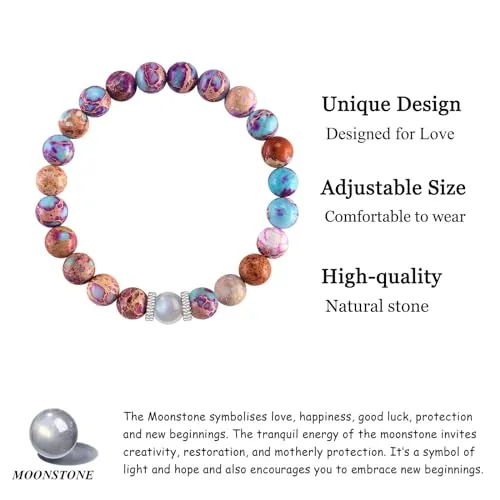 BABORI Gifts for Mother in Law Women Birthday Gifts Valentine's Day Anniversary Mother's Day Christmas Jewelry Cute Meaningful Gift Idea for Her Presents Moonstone Bracelet
