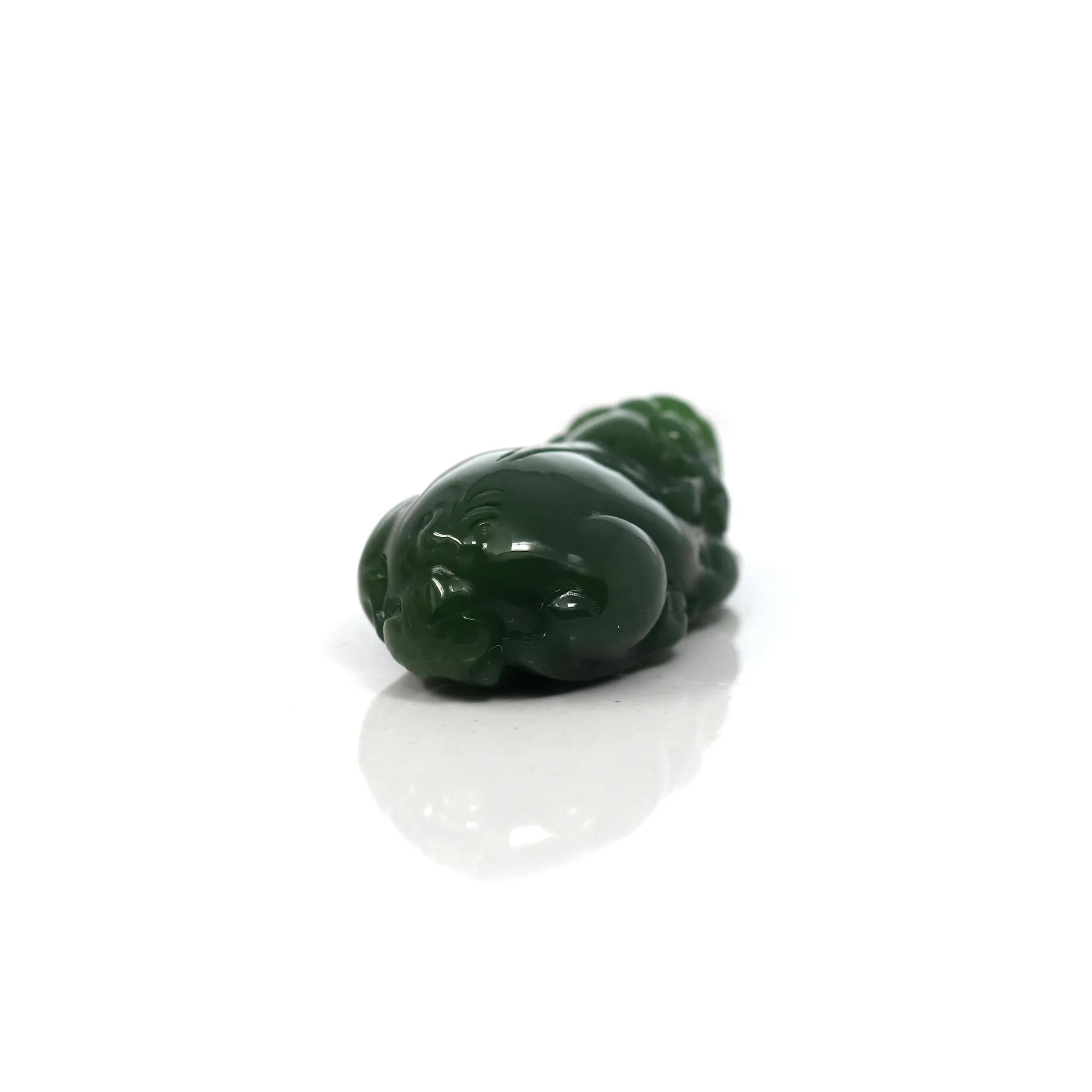 Baikalla™ Pi Xiu Genuine Green Nephrite Jade PiXiu Pendant Necklace (FengShui Lucky)