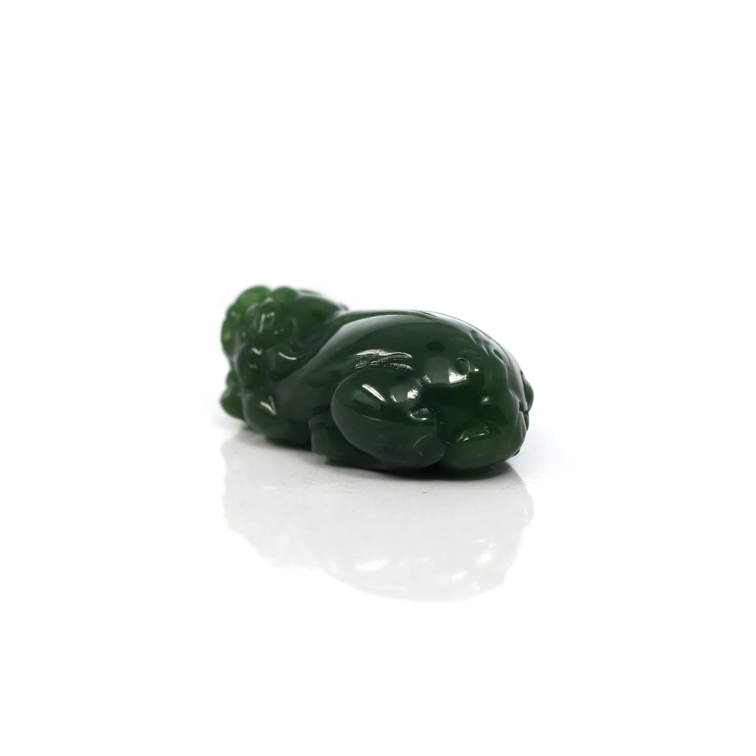 Baikalla™ Pi Xiu Genuine Green Nephrite Jade PiXiu Pendant Necklace (FengShui Lucky)