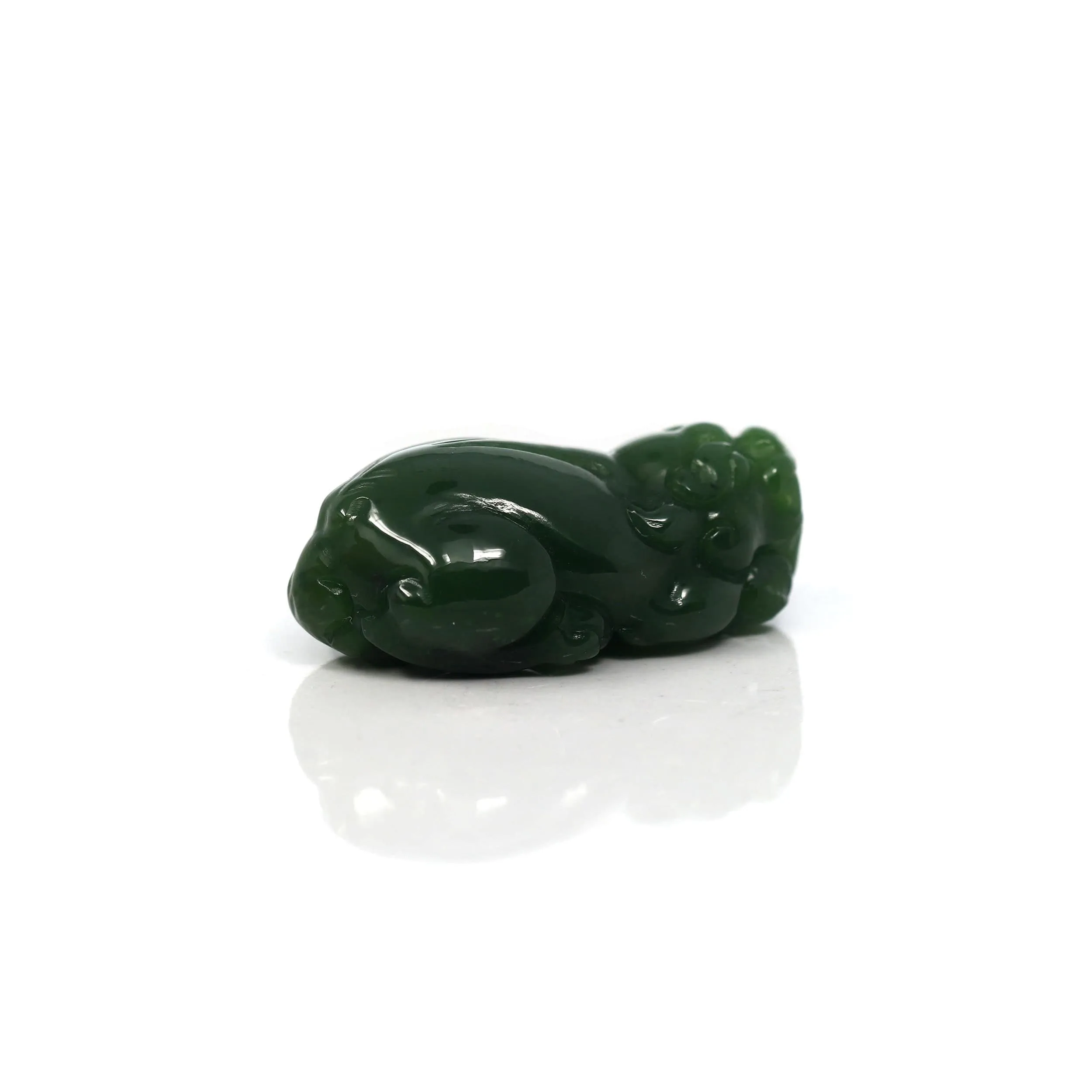 Baikalla™ Pi Xiu Genuine Green Nephrite Jade PiXiu Pendant Necklace (FengShui Lucky)