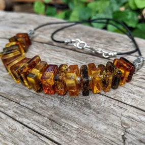 Baltic Amber Leather Necklace