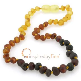 Baltic Amber Necklace Unpolished Tri-color
