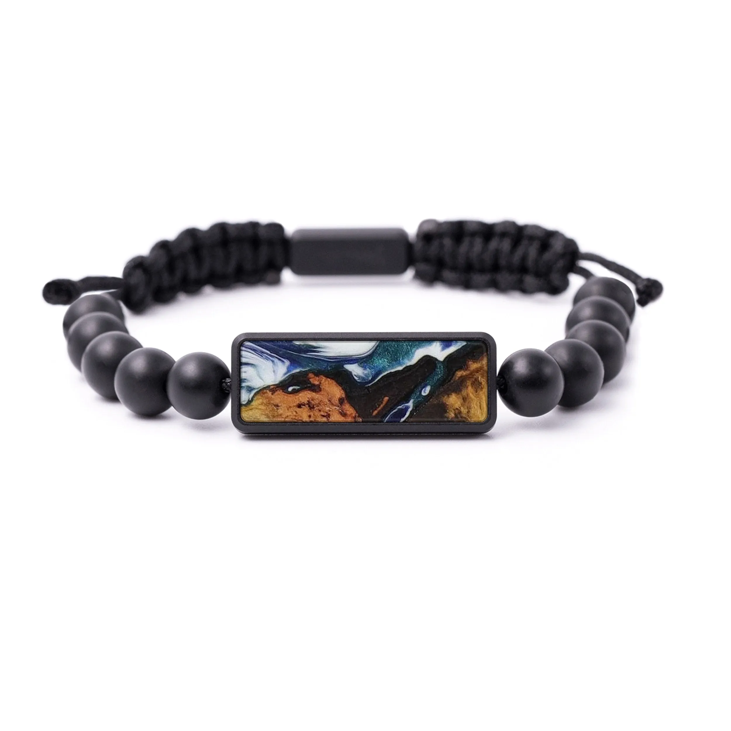 Bead Wood Resin Bracelet - Annis (Dark Blue, 589793)