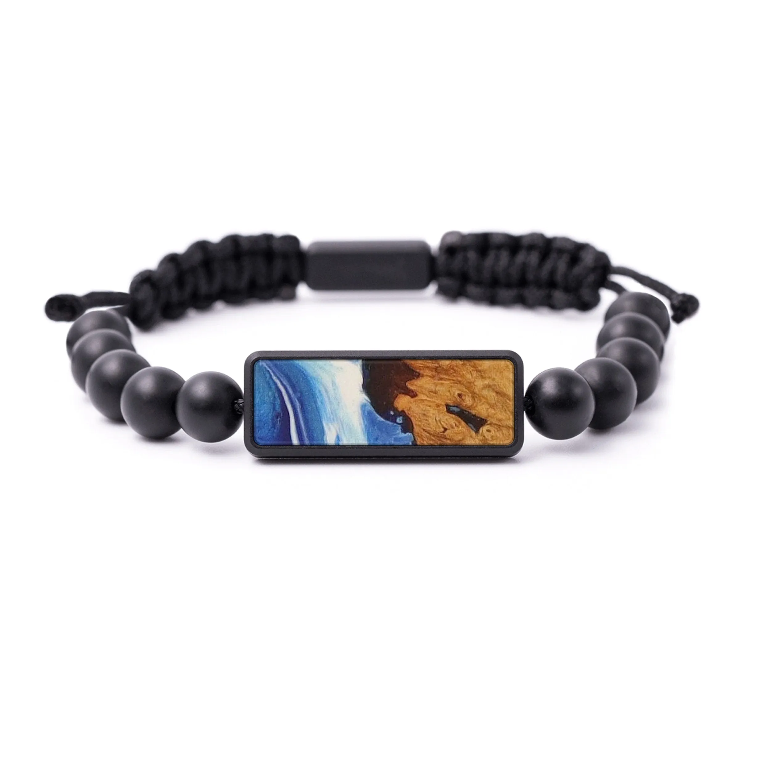Bead Wood Resin Bracelet - Keesha (Dark Blue, 588175)