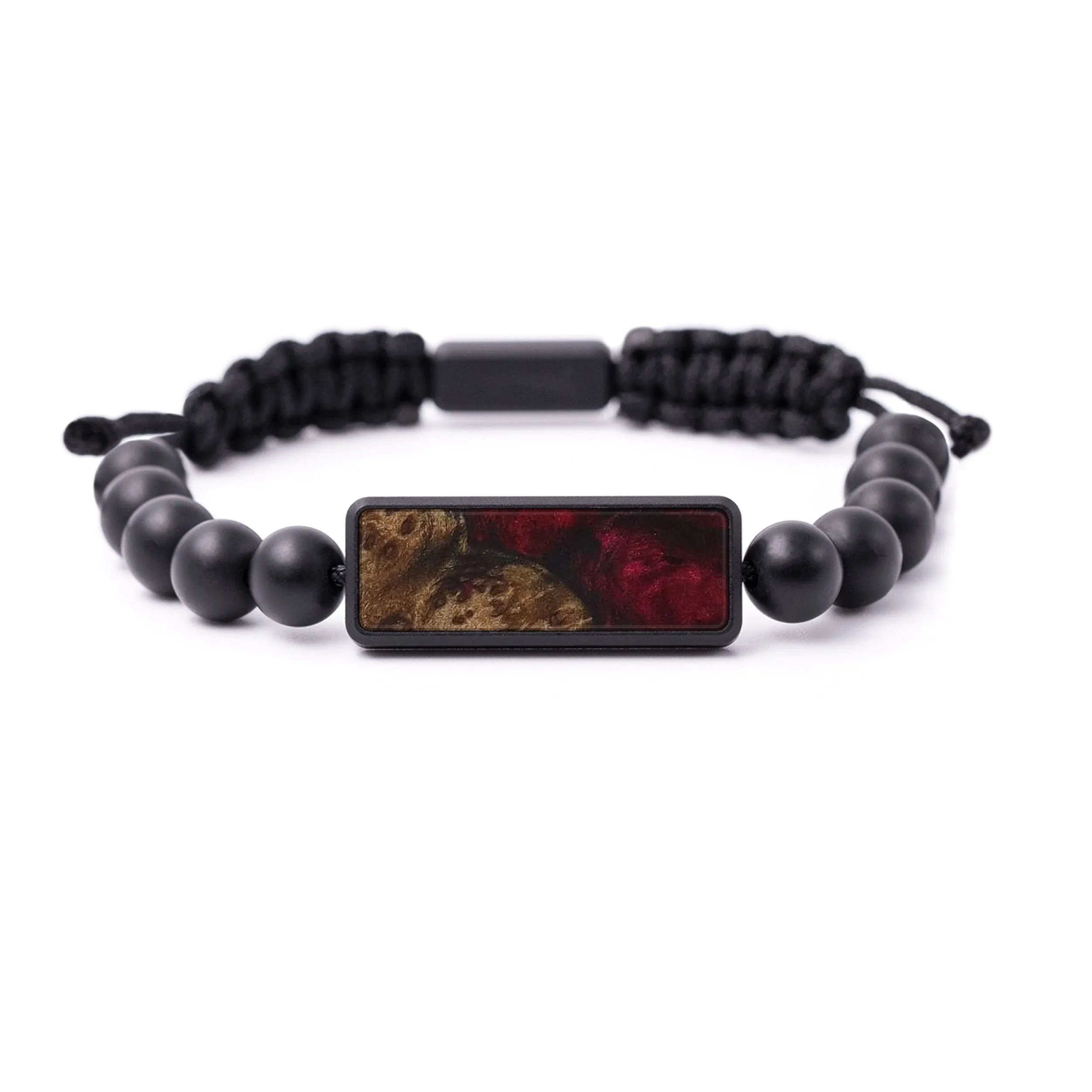 Bead Wood Resin Bracelet - Malorie (Dark Red, 588382)