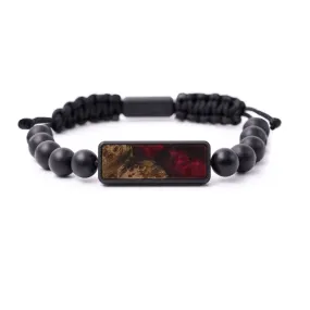 Bead Wood Resin Bracelet - Malorie (Dark Red, 588382)