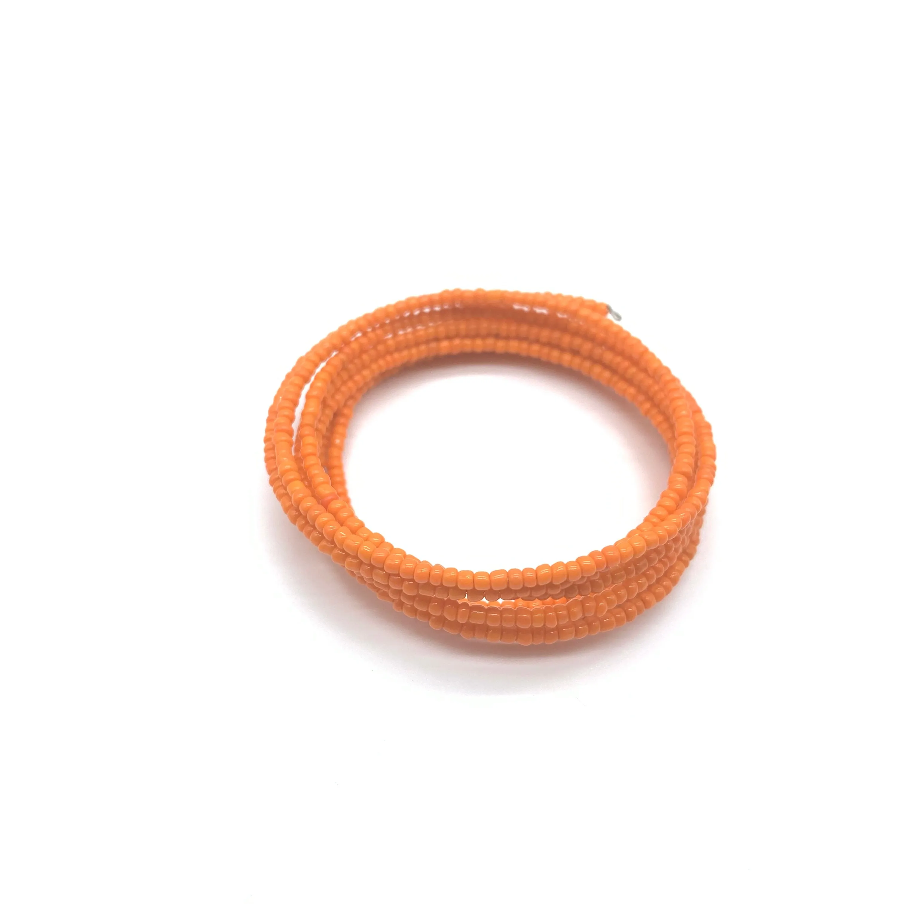 Beaded Coil Bracelet-Orange 2