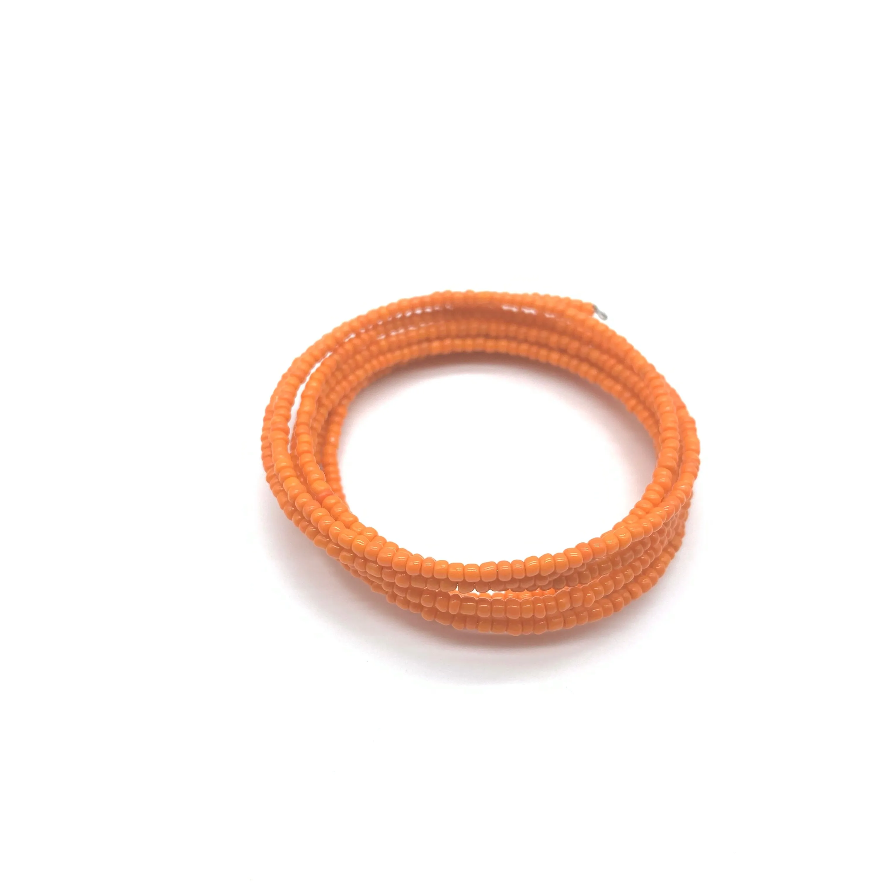 Beaded Coil Bracelet-Orange 2