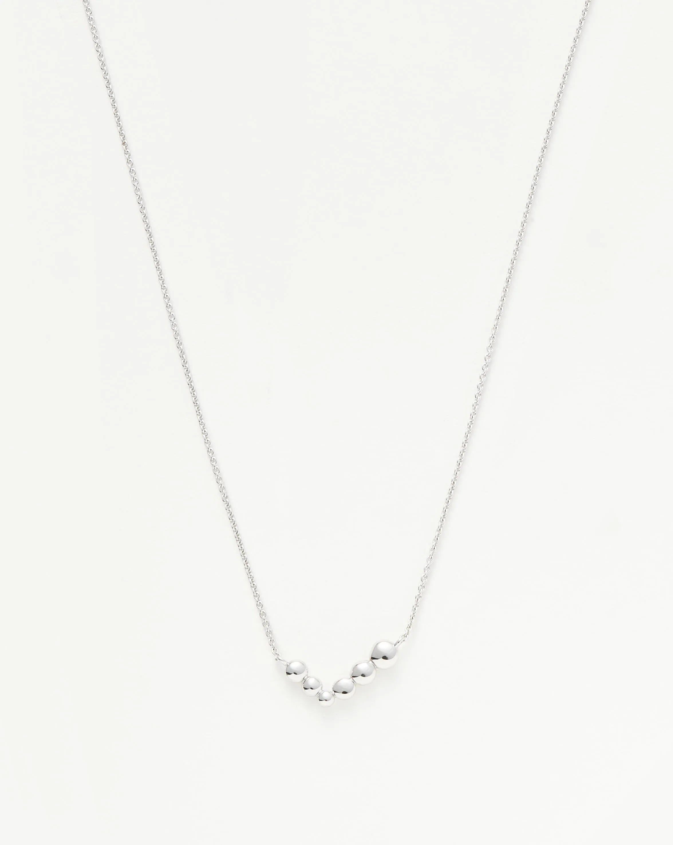 Beaded Floating Necklace | Sterling Silver