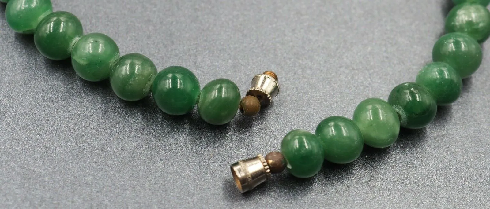 Beaded Jade Necklace with Screw Clasp