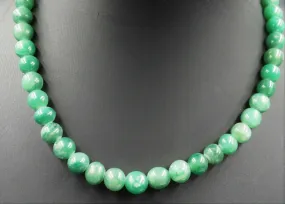 Beaded Jade Necklace with Screw Clasp