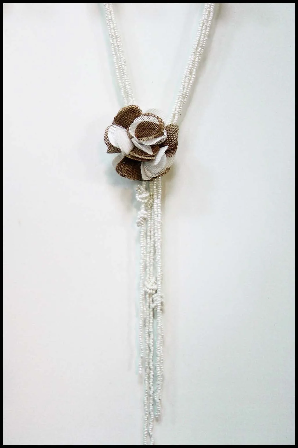 Beaded Necklace with Flower