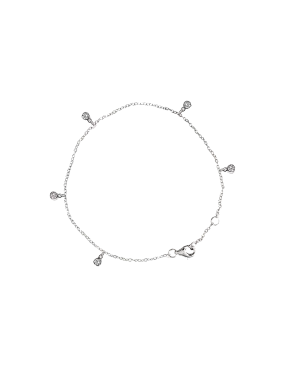 Bianc CZ Bezel Scattered Drop Bracelet - Silver
