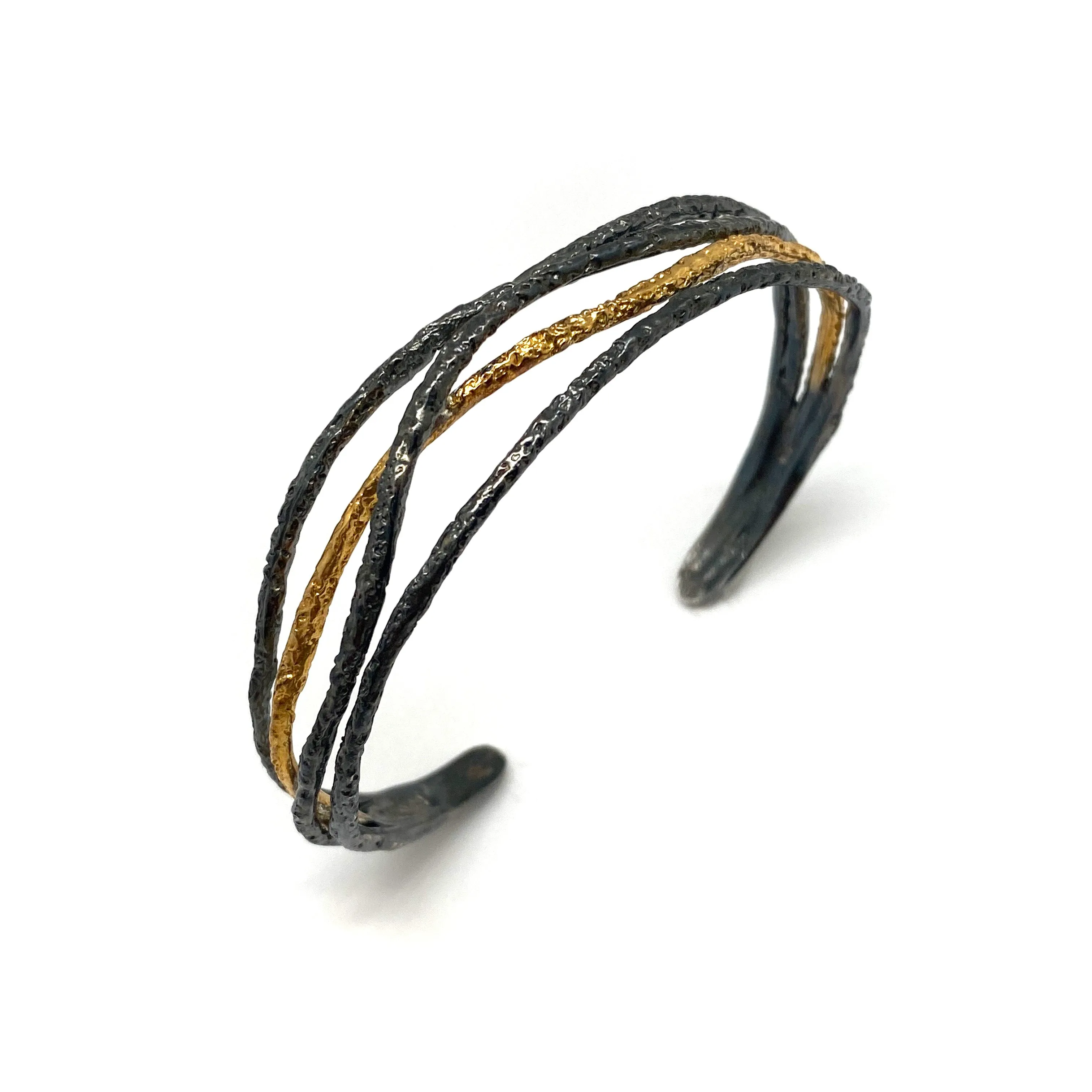 Black and Gold Textured Bracelet