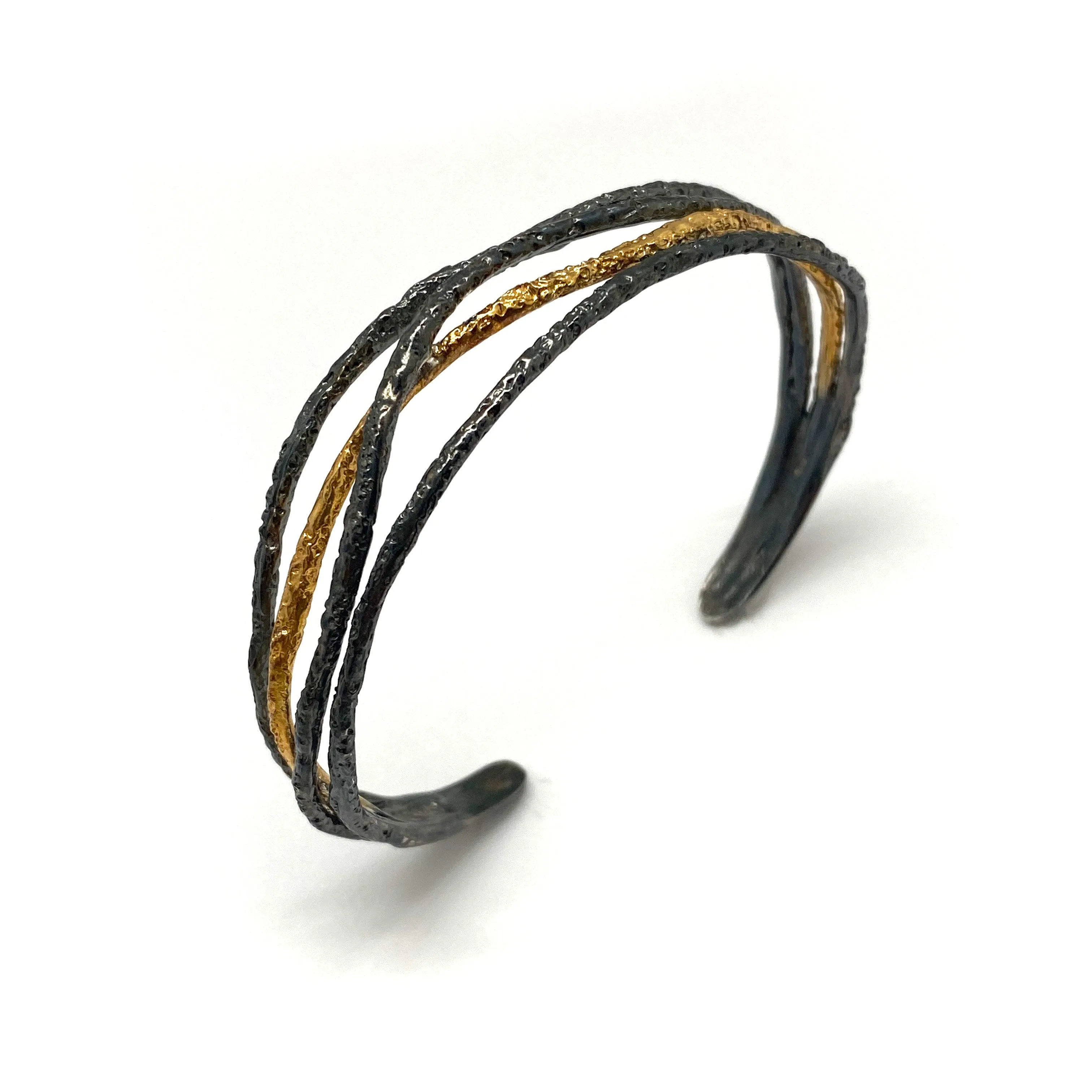 Black and Gold Textured Bracelet