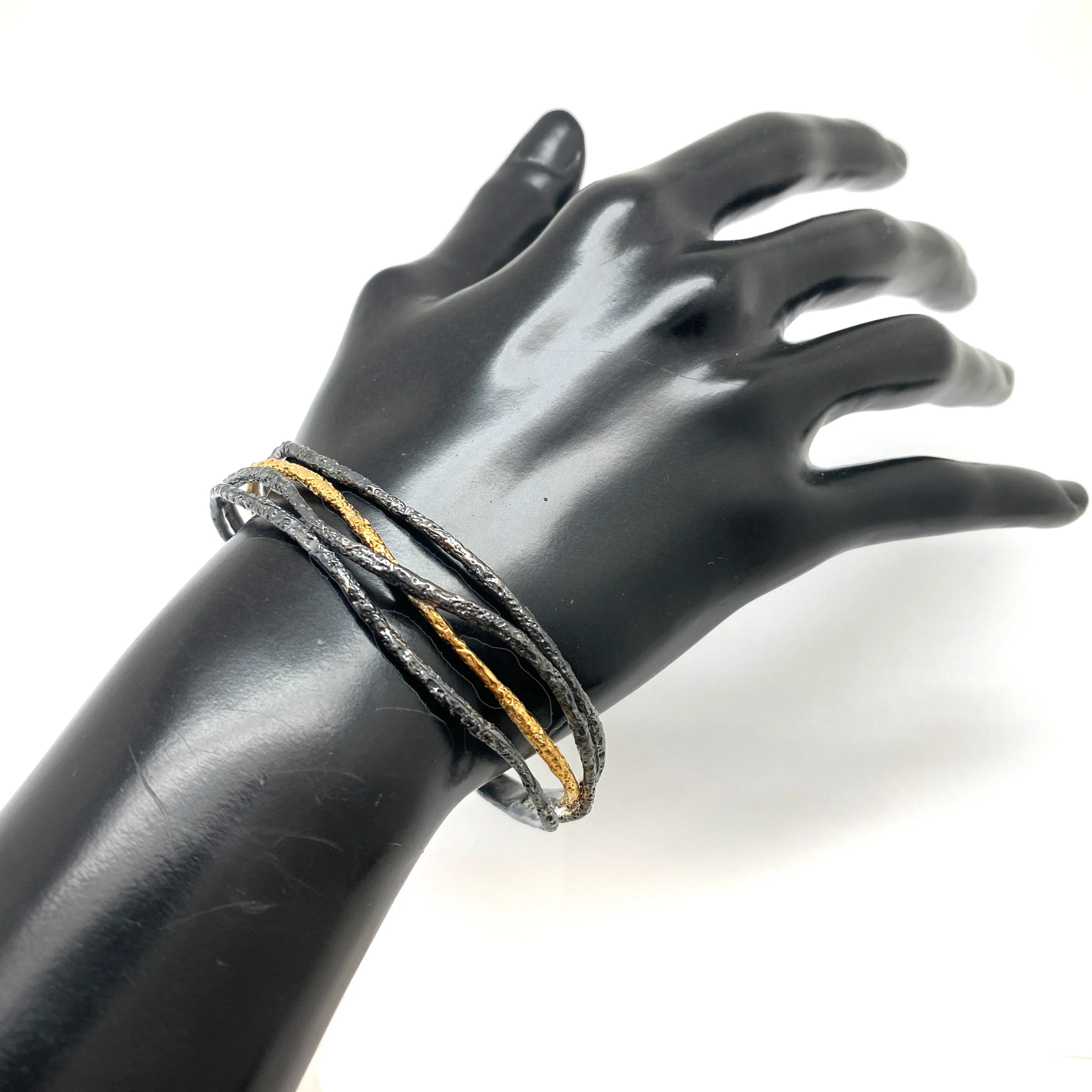 Black and Gold Textured Bracelet