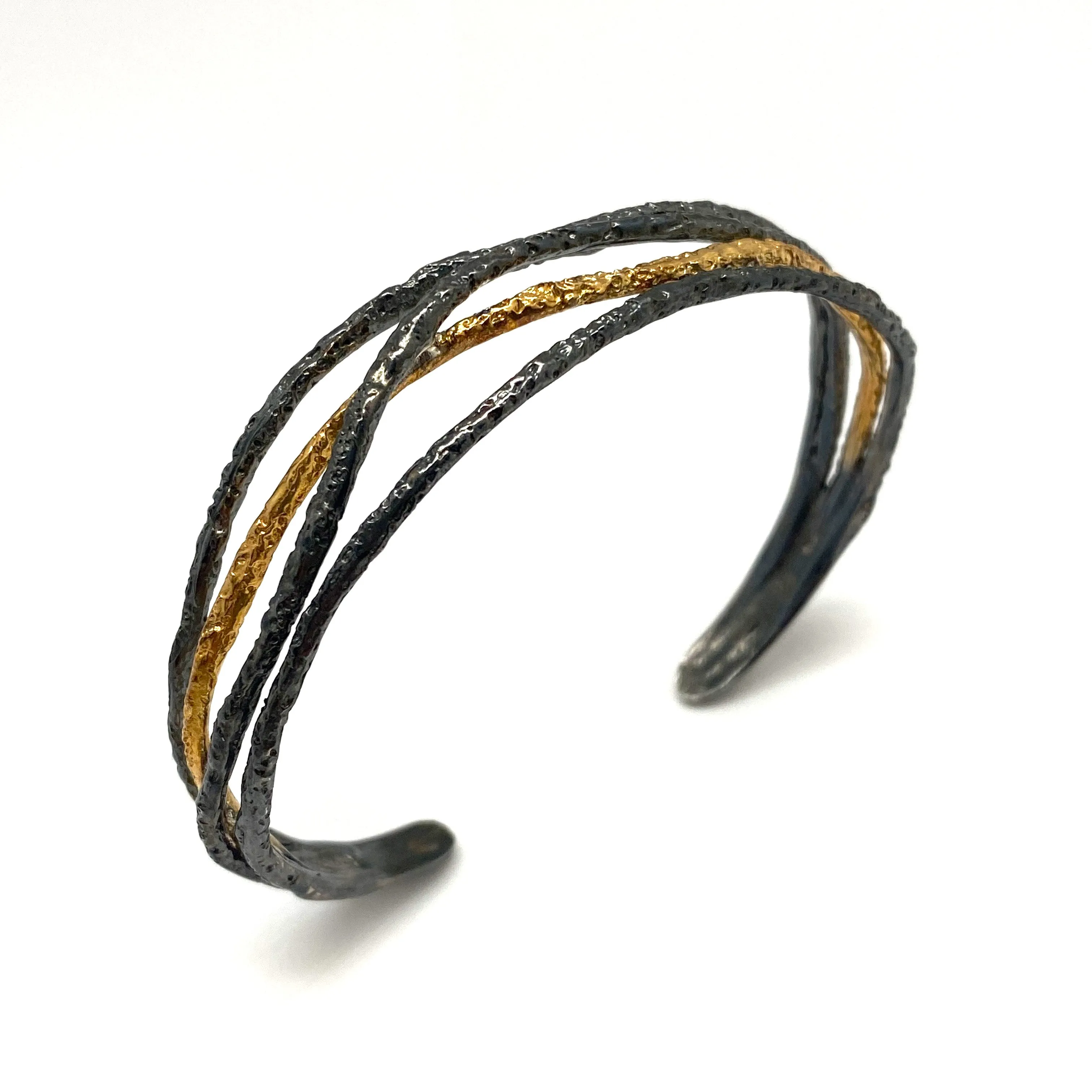 Black and Gold Textured Bracelet