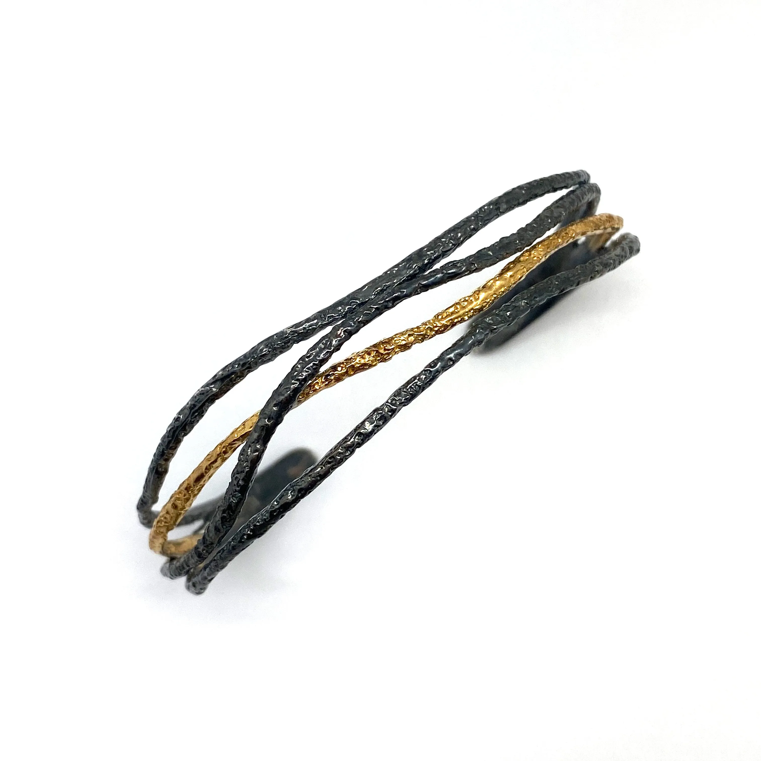 Black and Gold Textured Bracelet