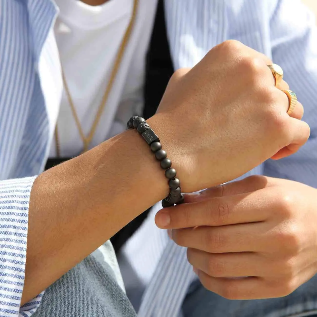 Black Collection - Lava Stone Bead Bracelet