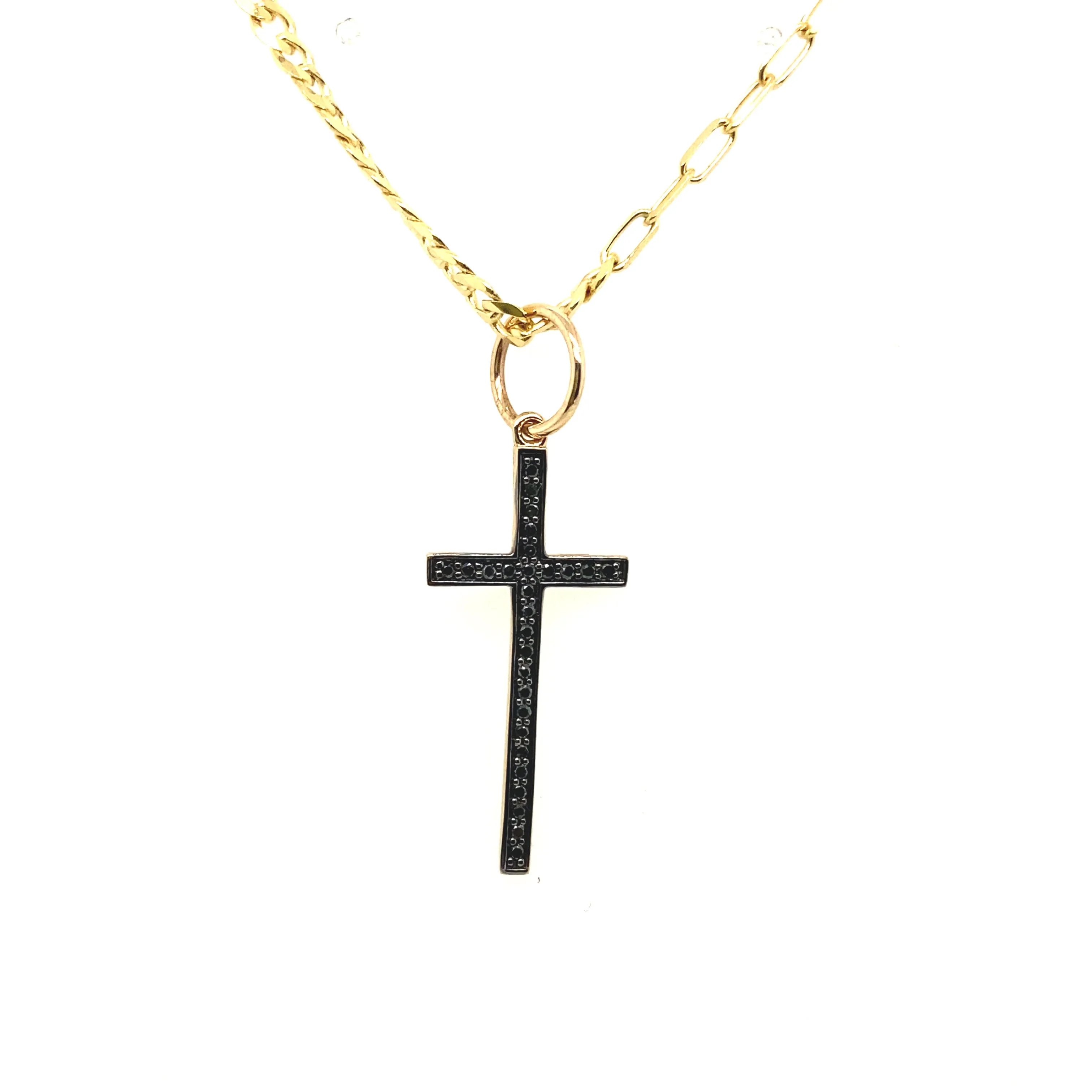 Black Diamond Cross Charm