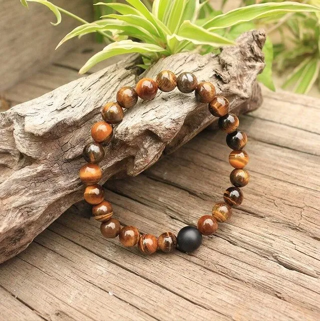 Black Onyx & Tigers Eye Protective Bracelet
